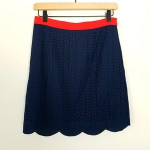 Pixley Stacey Scallop Hem Cut Out Blue Skirt, S